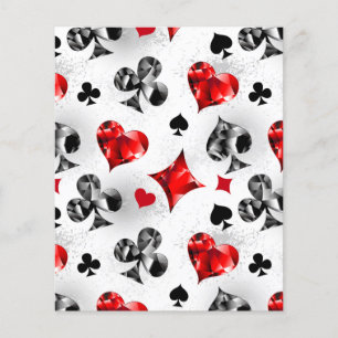 Prospectus 11,4 Cm X 14,2 Cm Joueur de poker Joueur de cartes de jouer costumes
