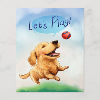 Prospectus 11,4 Cm X 14,2 Cm Jouons | Toile Golden Retriever