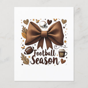 Prospectus 11,4 Cm X 14,2 Cm Jour de football Bow Coquette Football Saison
