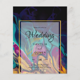 Prospectus 11,4 Cm X 14,2 Cm Joyau Tones MARIAGE INK Plum Purple Turquoise Mari