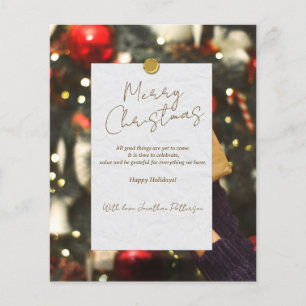 Prospectus 11,4 Cm X 14,2 Cm Joyeux Noël de classe et élégant en or pour Instag
