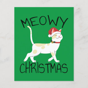 Prospectus 11,4 Cm X 14,2 Cm Joyeux Noël félin - Noël drôle