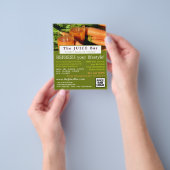 Prospectus 11,4 Cm X 14,2 Cm Jus de carottes, flyer publicitaire pour bar à jus (main)