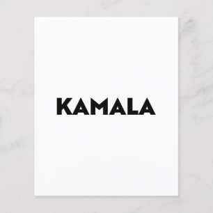 Prospectus 11,4 Cm X 14,2 Cm Kamala typographie moderne minimaliste noir blanc