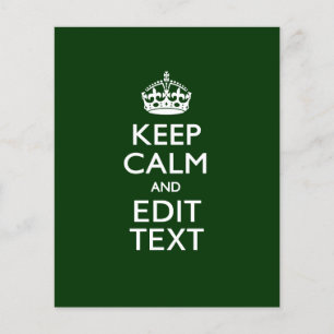 Prospectus 11,4 Cm X 14,2 Cm KEEP CALM PERSONNALISÉ ET Éditer du texte sur vert