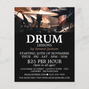 Prospectus 11,4 Cm X 14,2 Cm Kit de tambour, Leçons de tambour Circulaire de pu