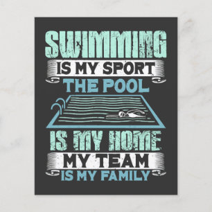 Prospectus 11,4 Cm X 14,2 Cm La natation est mon sport La piscine est ma maison