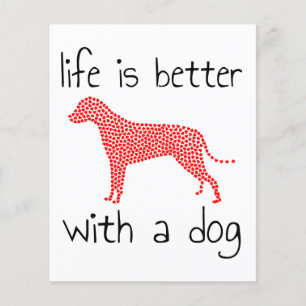 Prospectus 11,4 Cm X 14,2 Cm La vie est meilleure avec un chien - Amoureux des