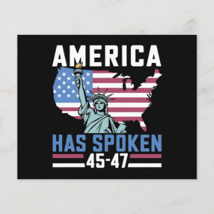 Prospectus 11,4 Cm X 14,2 Cm L'Amérique a parlé 45 47 Trump Président Vintage