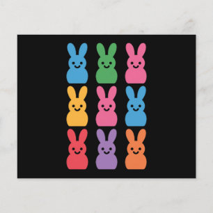 Prospectus 11,4 Cm X 14,2 Cm Lapin de Pâques Œufs Carreaux Léopard