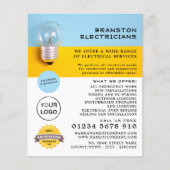 Prospectus 11,4 Cm X 14,2 Cm Large Lightbulb, Electrician Advertising (Devant)