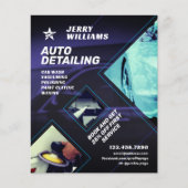 Prospectus 11,4 Cm X 14,2 Cm Lavage de voiture à ton bleu (Devant)