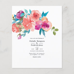 Prospectus 11,4 Cm X 14,2 Cm Le corail et le Faire-part de mariage floral de Fa