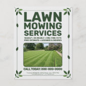 Prospectus 11,4 Cm X 14,2 Cm Leaf & Lawn Mowing Services (Devant)