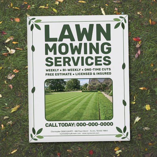 Prospectus 11,4 Cm X 14,2 Cm Leaf & Lawn Mowing Services