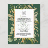 Prospectus 11,4 Cm X 14,2 Cm LeahG Emerald Green Greenery Mariage Invitation (Dos)