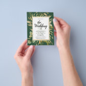 Prospectus 11,4 Cm X 14,2 Cm LeahG Emerald Green Greenery Mariage Invitation (main)