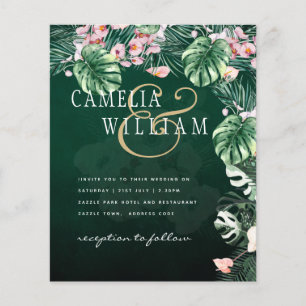 Prospectus 11,4 Cm X 14,2 Cm LeahG Mariage botanique vert tropical