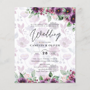 Prospectus 11,4 Cm X 14,2 Cm LeahG Plum Purple Berry Mariage Floral Automne Hiv