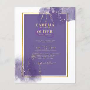 Prospectus 11,4 Cm X 14,2 Cm LeahG PURPLE OR Mariage Lavande ALCOOL ENCRE