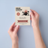 Prospectus 11,4 Cm X 14,2 Cm Leçons de tambour (main)