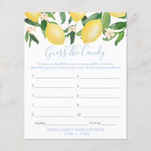 Prospectus 11,4 Cm X 14,2 Cm Lemons Devinez The Candy Game Boy Baby shower Card