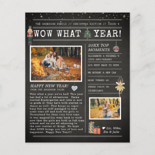 Prospectus 11,4 Cm X 14,2 Cm Lettre de révision Année Flyer de Noël familial