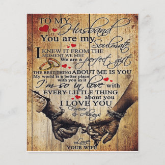 Prospectus 11,4 Cm X 14,2 Cm Lettre personnalisée à mon mari | Décor