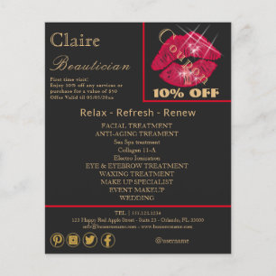 Prospectus 11,4 Cm X 14,2 Cm Lèvres rouges brillantes et pétillantes Publicité