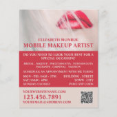 Prospectus 11,4 Cm X 14,2 Cm Lèvres rouges, Maquillage Artiste Publicité (Devant)