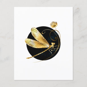 Prospectus 11,4 Cm X 14,2 Cm libellule d'or en cercle noir