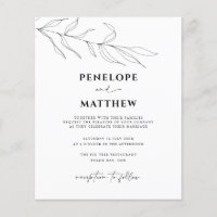 Ligne budgétaire Faire-part de mariage feuille feu