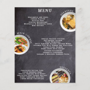 Prospectus 11,4 Cm X 14,2 Cm Liste de menu de restaurant moderne minimaliste su