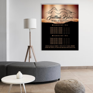 Prospectus 11,4 Cm X 14,2 Cm Liste de prix Logo Rose Gold pour Sculpture Corpor