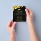 Prospectus 11,4 Cm X 14,2 Cm logo abeille sur le prospectus arrière - plan noir (main)