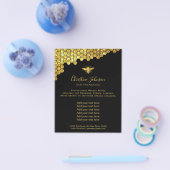 Prospectus 11,4 Cm X 14,2 Cm logo abeille sur le prospectus arrière - plan noir (Simple)