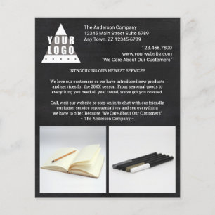 Prospectus 11,4 Cm X 14,2 Cm Logo Chalkboard Design Créez votre propre photo 2