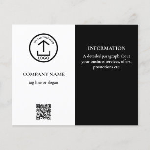 Prospectus 11,4 Cm X 14,2 Cm Logo commercial noir blanc et promotionnel Code QR