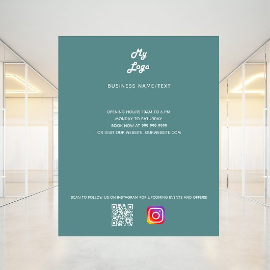 Prospectus 11,4 Cm X 14,2 Cm Logo commercial vert Dusty qr code instagram