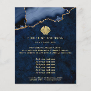 Prospectus 11,4 Cm X 14,2 Cm logo de coquillage sur le design bleu
