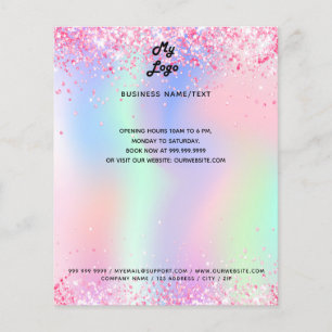 Prospectus 11,4 Cm X 14,2 Cm Logo de l'entreprise holographique parties scintil