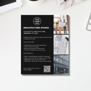Prospectus 11,4 Cm X 14,2 Cm Logo de photo d'entreprise d'architecture moderne