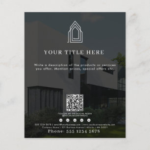 Prospectus 11,4 Cm X 14,2 Cm Logo d'entreprise moderne QR Code Social Media Pho