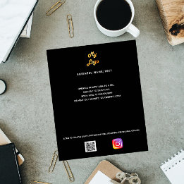 Prospectus 11,4 Cm X 14,2 Cm Logo d'entreprise qr code instagram noir