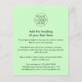 Prospectus 11,4 Cm X 14,2 Cm Logo d'entreprise | Simple vert clair personnalisé (Devant)
