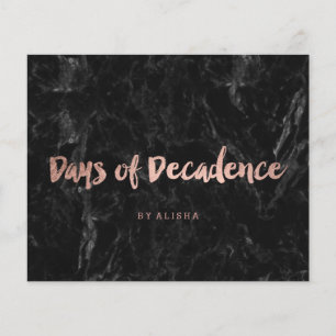 Prospectus 11,4 Cm X 14,2 Cm Logo faux rose or typographie marbre noir