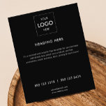 Prospectus 11,4 Cm X 14,2 Cm Logo minimal blanc affaires noir<br><div class="desc">Circulaire d'affaires simple.</div>