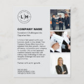 Prospectus 11,4 Cm X 14,2 Cm Logo moderne Photo Grey Professionnel (Devant)
