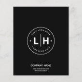 Prospectus 11,4 Cm X 14,2 Cm Logo moderne Photo Professionnel Black Business (Dos)