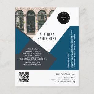 Prospectus 11,4 Cm X 14,2 Cm Logo personnalisé QR Code & Photo Simple Professio